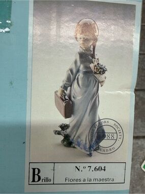 Lladro Lavender Porcelain Figurine in Pale Purple Dress